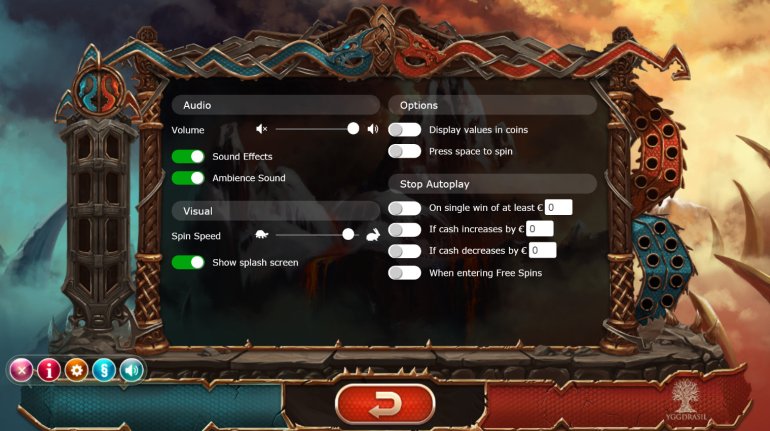 Einstellung in Double Dragons